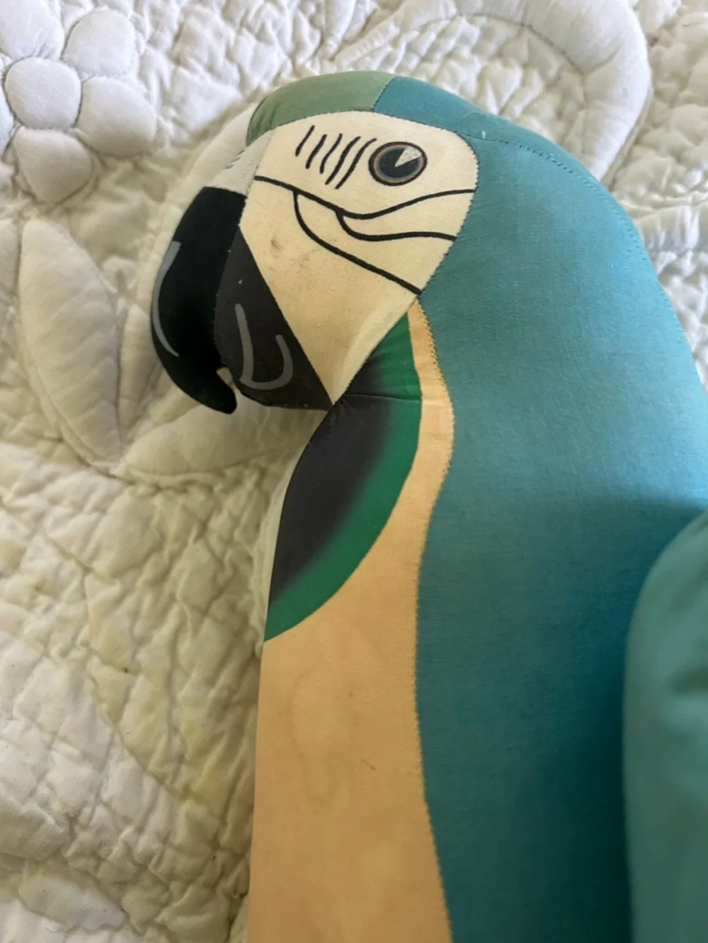 Stuffed fun Blue-Green Parrot Hanging Toy - Pets Bird large made in El Salvador